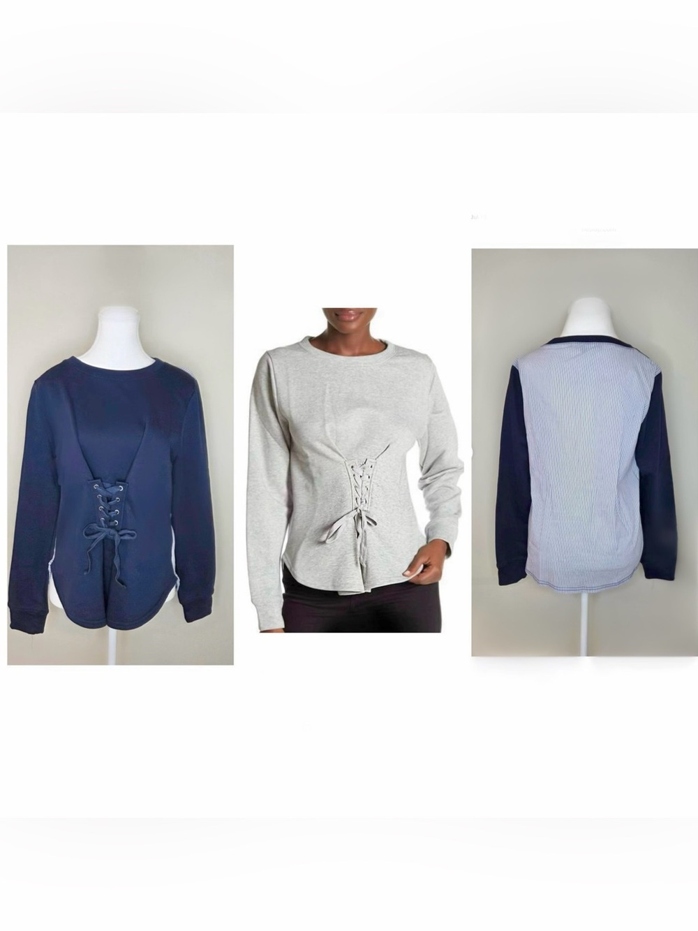 Walter Baker Isabella Top Navy Contrasting Pullover
